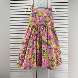 Lilly Pulitzer size 4 white label butterfly Pink and Lime Floral Dress - Picture 1 of 6