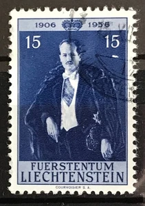 LIECHTENSTEIN - 1956 PRINCE FRANCIS JOSEPH 15r BLUE. FINE USED SG 347 cv £6 - Picture 1 of 1