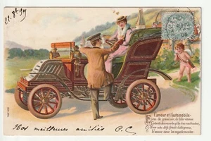 Carte FANTAISIE - Old Postcard - Enfant Angelot Automobile Carte Gaufrée 2 - Imagen 1 de 1