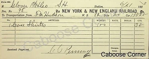Formulario de ferrocarril de Nueva York y Nueva Inglaterra 205 21 de junio de 1883 - Imagen 1 de 1