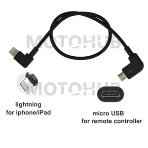 OTG Micro USB Cable for DJI MAVIC PRO AIR Spark RC Controller to IOS iPhone/iPad - Picture 1 of 11