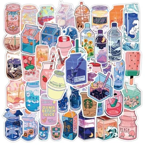50pcs Flavored Drink Stickers Beverage Decal Sticker Girl Diy Stationery B.pi - Picture 1 of 7