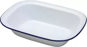 NUOVO PIATTO DA FORNO BISTECCA FALCON TORTA PIATTO LATTA SMALTO OBLUNGO 26CM - Foto 1 di 5