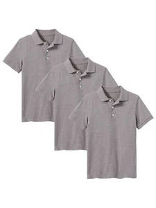 3-Pack Boys School Uniform Short Sleeve Pique Polo Shirts Summer Colors (XS-2XL) - Picture 1 of 14