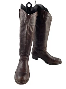 John B. Stetson Western Boots Women 9.5M Shoes Brown Leather Cowboy Rodeo - Picture 1 of 12