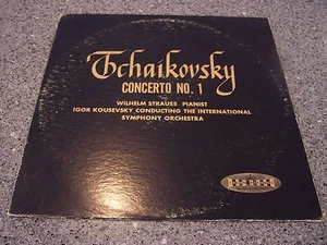Tchaikovsky "Concerto No. 1" CROWN LP RED VINYL WILHELM STRAUSS, KOUSEVSKY - Picture 1 of 4