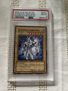 YUGIOH PSA 8 casi nuevo - Como nuevo 2006 Elemental Hero Neos POTD-EN001 1ª edición - Imagen 1 de 2