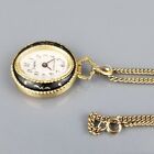 Vintage Sheffield Gold Tone Ladies Wind-Up Watch Necklace Pendant 25' Chain
