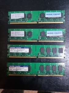 Lot of 4 Memory Chip Sticks DDR2 RAM 1GB 240 PIN Super Talent, Samsung 64mx8 CL5 - Picture 1 of 6