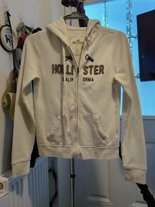 "Hollister" Teen. Vintage. White Hoody . Size L. Unisex Zip Closure - Picture 1 of 6