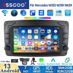 DAB+ Android 13 Carplay Autoradio GPS Für Mercedes Benz C/CLK/G Klasse W203 W209 - Bild 1 von 16