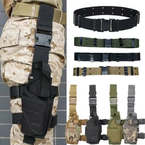 Tactical Right Drop Leg Holster Pistol Gun Thigh Holster Belt Pouch Adjustable - Picture 1 of 28