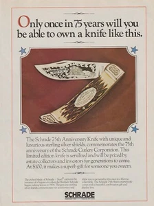 1979 Schrade Cutlery Corp. - 75th Anniversary Knife - Magazine Print Ad Photo - Picture 1 of 1