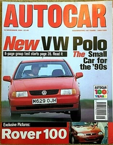 AUTOCAR MAGAZINE 16-NOV-94 - Maserati Quattroporte, Volvo 960, VW Polo, Punto - Picture 1 of 2