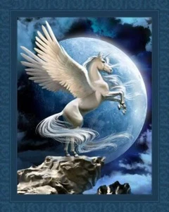 MYSTIQUE - Unicorn Horse - Fabric Quilt Panel - 100% Cotton Fabric - Picture 1 of 1