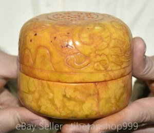 Sello Palabra Fénix Dragón Fengshui Dinastía Tallada Jade Xiu China Antigua 3.2" - Imagen 1 de 13