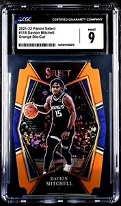 2021 Select Orange Prizm Die-Cut #118 Davion Mitchell /65 Rookie RC CGC 9 POP 1 - Picture 1 of 3