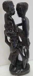 Vintage Hand Carved Ebony Wood African Statue "Tree of Life" Family Art Decor 7" - Picture 1 of 9
