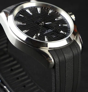20mm gebogenes Ende Gummi Uhrenarmbands für Omega 41mm Seamaster 300 Taucherband - Bild 1 von 22