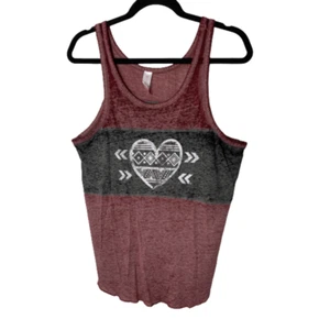 No Boundaries Heart Tank Top Womens Extra Large Burgundy NWT - Picture 1 of 5