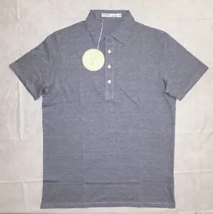 NWT Criquet Polo Shirt Mens M Polo Short Sleeve Blue White 100% Organic Cotton - Picture 1 of 6