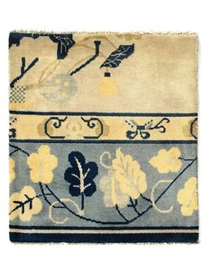 Fine Hand Knotted antique Chinese Peking Design Sample 2'X 2' - Picture 1 of 2