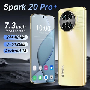 Spark 20 Pro+ Smartphone 7.3" HD Android Factory Unlocked 8+512GB Dual SIM Gifts - Bild 1 von 16