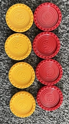 MB Connect Four 4 Game Counters SPARES REPLACEMENT Playing Pieces 4 Yellow 4 Red - Image 1 of 2