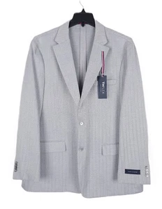 Abrigo deportivo Tommy Hilfiger para hombre ajuste moderno flexible elástico gris espiga 36S nuevo con etiquetas - Imagen 1 de 7