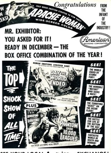 DAY HE WORLD ENDED / PHANTOM FROM 10,000 LEAGUES 1956 AIP Trade Ad sci-fi - Picture 1 of 1