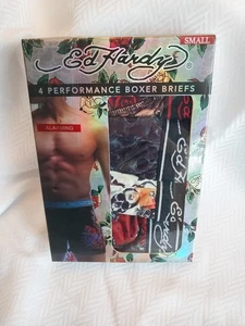 ED HARDY 4 Pack Small Men’s Performance Boxer Briefs Multicolor Prints MSRP $58 - Picture 1 of 14