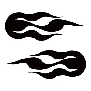 Static Window Clings - Black Window Cling  Pair of Flames - Picture 1 of 1