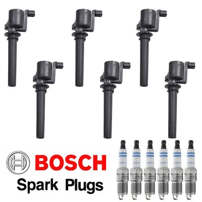 For Ford Mercury Mazda UF406 MK Ignition Coil & Bosch Double Iridium Spark Plug - Image 1 of 4