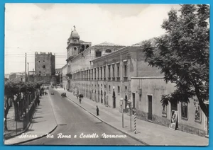Catania Adrano Via Roma e Castello Normanno FG cartolina vintage postcard MA2531 - Imagen 1 de 2