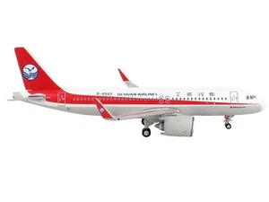 Airbus A320neo Commercial Aircraft "Sichuan Airlines" White with Red Stripes and - Picture 1 of 2