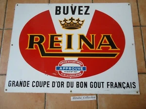ANCIENNE PLAQUE TOLE LIMONADE REINA PUB BAR BISTROT DECO VINTAGE no émaillée - Picture 1 of 6
