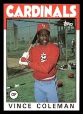 1986 Topps Vince Coleman #D St. Louis Cardinals
