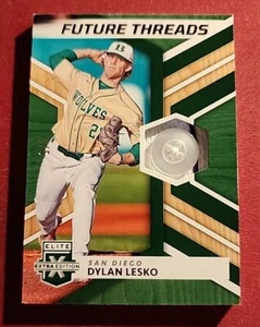2022 Elite Extra Edition Dylan Lesco RC #4/5 BUTTON RELIC Future Threads  Padres - Picture 1 of 4