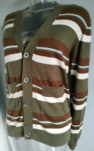 Tommy Hilfiger Denim Womens Wool Mix Striped Cardigan Multicoloured Size Medium - Picture 1 of 6