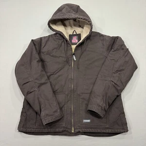 Chaqueta Berne para mujer 3XL marrón manga larga con capucha cremallera lona ropa de trabajo pesada - Imagen 1 de 8