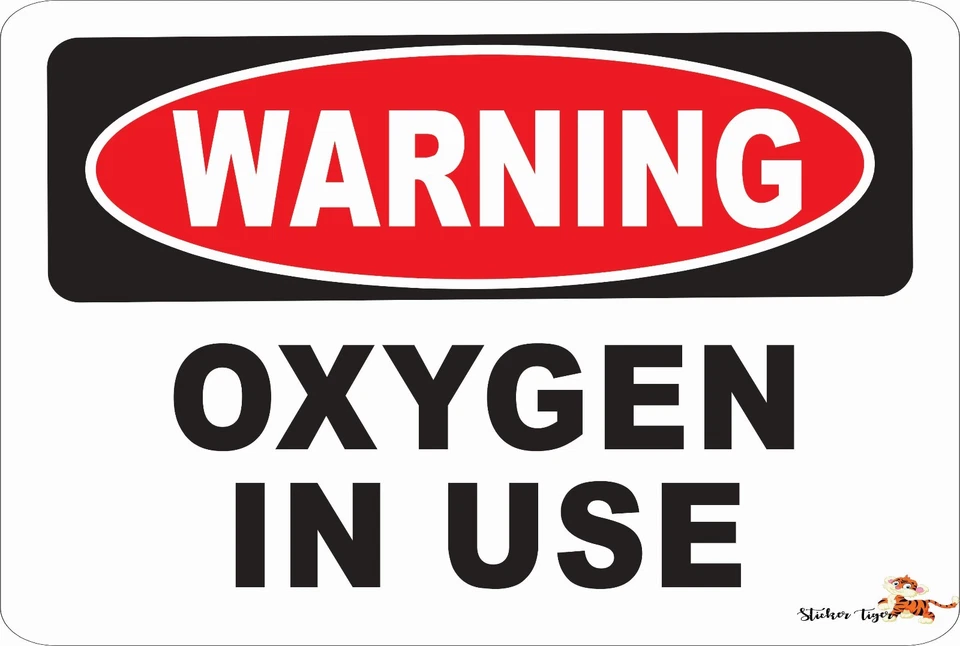 Warning Sign - OXYGEN IN USE  Aluminum 8 x 12 Metal Novelty - Изображение 1 из 1