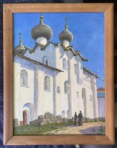 ::ANTON FILAROWSKI *1937 KIRCHE DER HEILIGEN MARIA RUSSISCH SIGNIERT ÖLGEMÄLDE - Picture 1 of 14