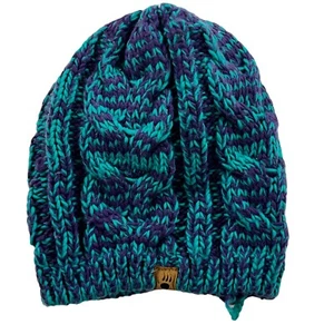 BearPaw Purple Turquoise Logo Beanie Cap Hat - Picture 1 of 7
