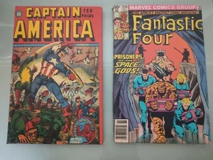 2x CUADROS TELA 26X17cm MARVEL CAPITÁN AMÉRICA Y FANTASTC FOUR - Imagen 1 de 5