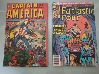2x CUADROS TELA 26X17cm MARVEL CAPITÁN AMÉRICA Y FANTASTC FOUR - Imagen 1 de 4