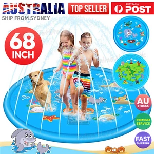 170CM Outdoor Kids Splash Sprinkler Water Play Pad Mat Inflatable Spray Pool Toy - Picture 1 of 11