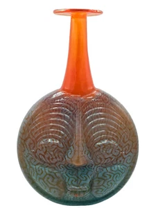 STUNNING SIGNED KJELL ENGMAN for KOSTA BODA RIO FACE VASE ~ 14" - Picture 1 of 24