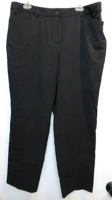 Nuevo con etiquetas Pantalones de vestir Appleseed's para mujer Petite 18P negros bolsillos delanteros planos clásicos Foto 1 de 4