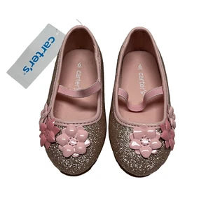 Carter's rosa Mädchen Glitzer Blumenflats - Bild 1 von 4
