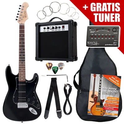 E-Gitarre Komplett Set Verstärker Amplifier Stimmgerät Tuner Gigbag Tasche Band - Bild 1 von 4